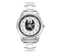 Grim Reaper Bless Men's Simple Watch with Stainless Strap Fashion Easy Reader Wristwatch Gifts for Men