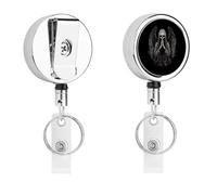 Grim Reaper Bless Retractable Keychain Heavy Duty Metal Badge Reels for Name Card Key Conferences Office