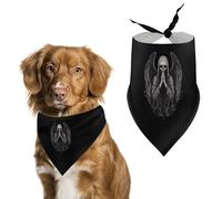 Grim Reaper Bless Triangle Dog Bandana Adjustable Pet Bibs Summer Washable Scarf for Small Medium Large Pets