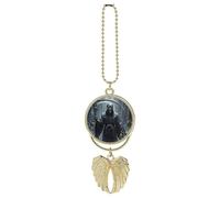Grim Reaper Car Hanging Ornament Rear View Mirror Pendant Lucky Presents Hanging Ornament Funny Car Pendant for Office Auto Home Decoration Golden-style