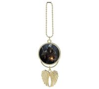Grim Reaper Car Hanging Ornament Rear View Mirror Pendant Lucky Presents Hanging Ornament Funny Car Pendant for Office Auto Home Decoration Golden-Style