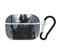 Grim Reaper Case Cover with Keychain Shockproof Hard Shell Protective Case for 2nd/1st Generation Case for Women Men Bluetooth Earbuds Case