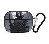 Grim Reaper Case Cover with Keychain Shockproof Hard Shell Protective Case for 2nd/1st Generation Case for Women Men Bluetooth Earbuds Case