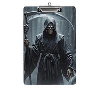 Grim Reaper Clipboard,Decorative Clip Board Acrylic Clipboards with Low Profile Metal Clip for Office,Teachers,Standard Letter Size 8.5x12.5