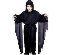 Grim Reaper Costume Kids Halloween Skeleton Dark Ghost Fancy Dress Boys