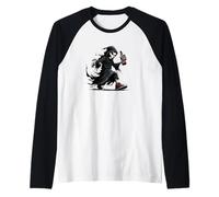 Grim Reaper Costume with Bottle for a Deadly Look Raglan Baseball Tee
