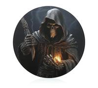 Grim Reaper Cutting Board for Kitchen Mini Cheese Chopping Board Round Tempered Glass Chopping Block for Picnic Cutting Pizza Meat Fruit(7.9 Inch)