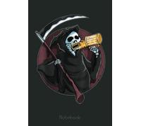 Grim Reaper Death Beer Drinking Halloween Party Drinker Gift Notebook: Skull Gothic Themed Journal Gift Under 10 Dollars For Family Friends 6x9 110 Pages Unique Design