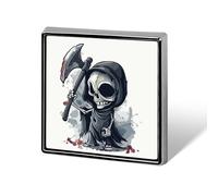 Grim Reaper Death Custom Lapel Pins Square Brooch Tie Suit Dress Accessories for Men Women Wedding Birthday