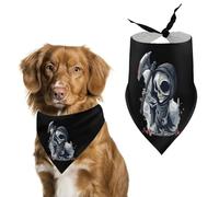 Grim Reaper Death Cute Dog Bandanna Scarf Printed Adjustable Triangle Pet Kerchief for Dogs And Cats