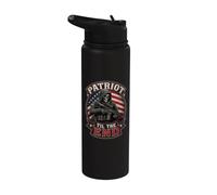 Grim Reaper Death Skeleton Halloween American Flag Stainless Steel Insulated Water Bottle