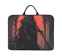 Grim Reaper Death Skull Scythe Red Dark 14" Shockproof Water-Resistant Laptop Case With Handle