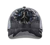 Grim Reaper Death Skull with Cross, 3D Print Unisex Sun-Cap Classic Duck Tongue Caps Breathable Trucker Hat for Hiking Golf Running