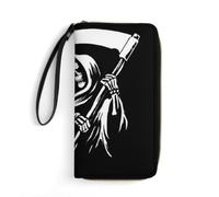 Grim Reaper Death Womens Long Wallet Wristlet Clutch Purse