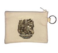 Grim Reaper Delivery Service Ride Key Chain Coin Purse Beige