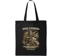 Grim Reaper Delivery Service Ride Natural Cotton Tote Bag Black