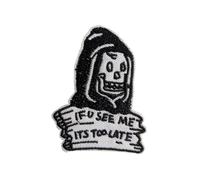 Grim Reaper Embroidered Patch Sew On Iron On Badge Gothic Pagan Skull See Me