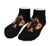 Grim Reaper Flaming Aces-Spades Men's Ankle Low Socks 1 Pair No Show Sock Low-Cut Athletic Socks for Women