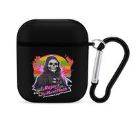 Grim Reaper Funny Cute Earbuds Case Compatible with Airpods 1/2 Wireless Headphones Cover with Carabiner