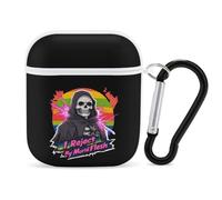 Grim Reaper Funny Cute Earbuds Case Compatible with Airpods 1/2 Wireless Headphones Cover with Carabiner