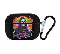 Grim Reaper Funny Cute Earbuds Case Compatible with Airpods Pro Wireless Headphones Cover with Carabiner