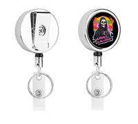Grim Reaper Funny Cute Metal Badge Holder Retractable Clip ID Card Name Tag Badge Reels for Work