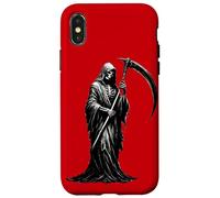 Grim Reaper Gothic Cloaked Skeleton Goth Memento Mori Design Case for iPhone X/XS