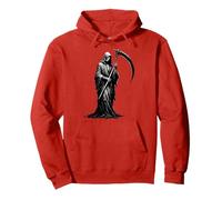 Grim Reaper Gothic Cloaked Skeleton Goth Memento Mori Design Pullover Hoodie