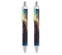 Grim Reaper Gothic Skeleton Retractable Ballpoint Pen Black Ink Ball Point Pen Work Pens 2 PCS