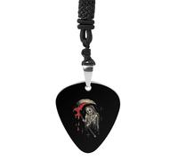 Grim Reaper Guitar Pick Pendant Necklace for Acoustic Electric Bass Players Guitar Accessories Guitarist Gifts