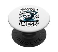 Grim Reaper Haunt Mess Halloween Design Gift Men Women Kids PopSockets Adhesive PopGrip