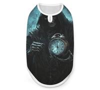 Grim Reaper Holding A Clock Fashion Pet Vest, Easy Wear Dog Clothes for Small Dogs Daily Walking S