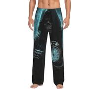 Grim Reaper Holding A Clock Men's Pajama Pants Lounge Pjs Bottoms Sleepwear Bottom Pants With Pockets