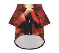Grim Reaper Holding A Scythe Dog Shirt Soft Breathable Dog T-ShirtSummer Buttons Clothes Breathable Pet Apparel Daily Wear S