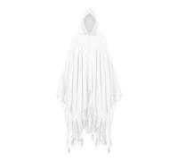 Grim Reaper Hooded Cloak, Halloween Ghost Costume, Scary Death Robe Cape | Adult Medieval Renaissance Gothic-Style Wizard’s Cloak, Men Women Grey Fancy Dress Cosplay Horror Carnival Party Masquerade