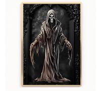 grim reaper horror Print Picture Poster dark academia gothic halloween A4 UNFRAMED 1 wall art Home decor Decorating vintage VICTORIAN style SKULL halloween 4