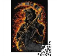 Grim Reaper in Flames Jigsaw Puzzle for Adults, 1000 Pieces, 52x38cm/1000pcs, White Cardboard, Screen-Free Leisure And Quiet Weekends