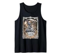 Grim Reaper Memento Mori Gothic Cloaked Skeleton Goth Design Tank Top