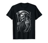 Grim Reaper Middle Finger Angel of Death Ghost Horror Dark T-Shirt