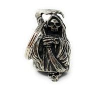 Grim Reaper Motorcycle Biker Bell Accessory or Key Chain for Luck