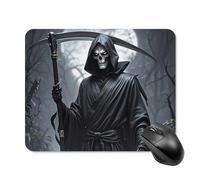 Grim Reaper Mouse Pad Square Mouse Mat Non-Slip Rubber Base Mousepad Wireless Mice Mat for Gaming, Office & Home, Waterproof Mouses Mats for Laptop/Desktop 20 * 25cm