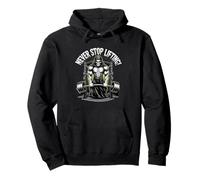 Grim Reaper Never Stop Lifting Halloween Gym Motivation Pullover Hoodie