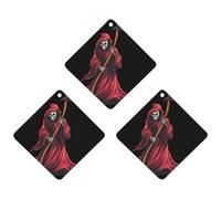 Grim Reaper Novelty Car Air Fresheners White-style Rhombus | Funny Printed Rearview Hanging Pendant Decoration Accessories