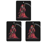 Grim Reaper Novelty Car Air Fresheners White-style Square | Funny Printed Rearview Hanging Pendant Decoration Accessories