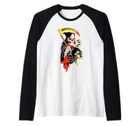Grim Reaper Panther Black Scythe Tattoo Flash Raglan Baseball Tee