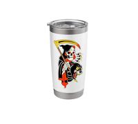Grim Reaper Panther Black Scythe Tattoo Flash Stainless Steel Insulated Tumbler
