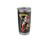 Grim Reaper Panther Black Scythe Tattoo Flash Stainless Steel Insulated Tumbler