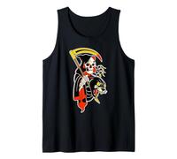 Grim Reaper Panther Black Scythe Tattoo Flash Tank Top