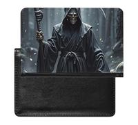 Grim Reaper Passport Holder Slim Travel Wallet RFID Blocking Card Case Cover Passport Cover Protector Essentials with Credit Card Slots for Women/Men