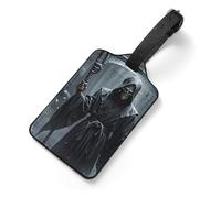 Grim Reaper Personalized Luggage Tags for Suitcases, Cute PU Leather Travel Luggage Tags, Suitcase Identifier Name Baggage Tag, Bag Tag for Men Women Luggages Handbags